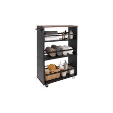 relaxdays Nischenordnungswagen 15 x 80 x 45 cm, Schwarz/Braun relaxdays Nischenordnungswagen 15 x 80 x 45 cm, Schwarz/Braun