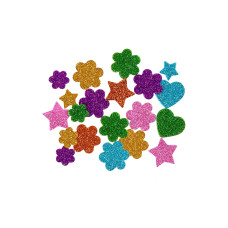 Creativ Company Moosgummifiguren Sterne Blumen Herzen Glitzer D 19+29 mm Creativ Company Moosgummifiguren Sterne Blumen Herzen Glitzer D 19+29 mm