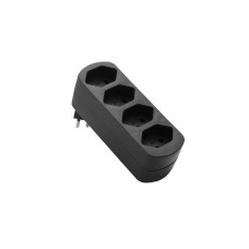 Schönenberger Abzweigstecker MOVE 4xT13 schwarz 270° drehbar (offen) Schönenberger Abzweigstecker MOVE 4xT13 schwarz 270° drehbar (offen)