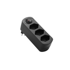 Schönenberger Abzweigstecker MOVE 3xT13 schwarz 270° drehbar mit Schalter Schönenberger Abzweigstecker MOVE 3xT13 schwarz 270° drehbar mit Schalter