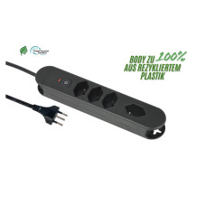 Schönenberger Steckdosenleiste Re:Life 4x T13., 1.8m Kabel, schwarz Schönenberger Steckdosenleiste Re:Life 4x T13., 1.8m Kabel, schwarz