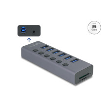 Delock Hub (Externer, USB 5 Gbps, 6 Port, mit Schalter)