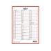 Simplex Tafelkalender 2027 A4 Hochformat, Rot/Weiss
