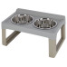 Kerbl Futternapf-Ständer erhöht MDF Edelstahl 41 x 26 x 20 cm Kerbl Futternapf-Ständer erhöht MDF Edelstahl 41 x 26 x 20 cm