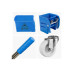 relaxdays Reinigungswagen 22 l, Blau/Silber