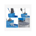 relaxdays Reinigungswagen 22 l, Blau/Silber