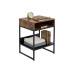 relaxdays Nachttisch 40 x 40 cm, Schwarz/Braun relaxdays Nachttisch 40 x 40 cm, Schwarz/Braun