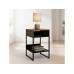 relaxdays Nachttisch 40 x 40 cm, Schwarz/Braun relaxdays Nachttisch 40 x 40 cm, Schwarz/Braun