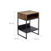 relaxdays Nachttisch 40 x 40 cm, Schwarz/Braun relaxdays Nachttisch 40 x 40 cm, Schwarz/Braun