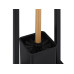 relaxdays WC-Garnitur Edelstahl Bambus Schwarz Hellbraun relaxdays WC-Garnitur Edelstahl Bambus Schwarz Hellbraun