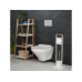 relaxdays WC-Garnitur Edelstahl Bambus Kunststoff Weiss relaxdays WC-Garnitur Edelstahl Bambus Kunststoff Weiss