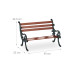 relaxdays Blumenbank Mini, Gusseisen, Holz, 3 Blumentöpfe