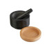 relaxdays Mörser 14 cm, Holz/Granit relaxdays Mörser 14 cm, Holz/Granit