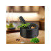 relaxdays Mörser 14 cm, Holz/Granit relaxdays Mörser 14 cm, Holz/Granit