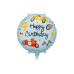 Partydeco Folienballon Happy Birthday 35 x 35 cm, Rennmotiv