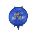 Partydeco Folienballon Happy Birthday 35 x 35 cm, Marineblau