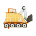 Partydeco PartyDeco Folienballon Bagger Mehrfarbig