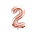 Partydeco Folienballon Ziffer 2 86 cm, Rosegold Partydeco Folienballon Ziffer 2 86 cm, Rosegold