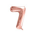 Partydeco Folienballon Ziffer 7 86 cm, Rosegold Partydeco Folienballon Ziffer 7 86 cm, Rosegold