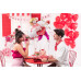 Partydeco PartyDeco Herzballons Pastellrot, 6er-Set Kirschrot