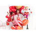 Partydeco PartyDeco Herzballons Pastellrot, 6er-Set Kirschrot