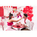 Partydeco PartyDeco Herzballons Pastellrot, 6er-Set Kirschrot