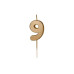 Partydeco PartyDeco Geburtstagskerze Ziffer 9 Gold 1 Stück Partydeco PartyDeco Geburtstagskerze Ziffer 9 Gold 1 Stück
