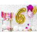 Partydeco PartyDeco Geburtstagskerze Ziffer 6 Gold 1 Stück Partydeco PartyDeco Geburtstagskerze Ziffer 6 Gold 1 Stück