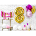 Partydeco PartyDeco Geburtstagskerze Ziffer 8 Gold 1 Stück Partydeco PartyDeco Geburtstagskerze Ziffer 8 Gold 1 Stück