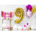 Partydeco PartyDeco Geburtstagskerze Ziffer 9 Gold 1 Stück Partydeco PartyDeco Geburtstagskerze Ziffer 9 Gold 1 Stück