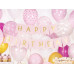 Partydeco Girlande Happy Birthday Hellrosa, 15 x 175 cm