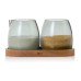 AdHoc Milch- und Zucker-Set Yuna, Glas / Akazienholz AdHoc Milch- und Zucker-Set Yuna, Glas / Akazienholz