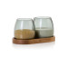 AdHoc Milch- und Zucker-Set Yuna, Glas / Akazienholz AdHoc Milch- und Zucker-Set Yuna, Glas / Akazienholz