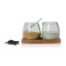 AdHoc Milch- und Zucker-Set Yuna, Glas / Akazienholz AdHoc Milch- und Zucker-Set Yuna, Glas / Akazienholz