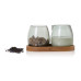 AdHoc Milch- und Zucker-Set Yuna, Glas / Akazienholz AdHoc Milch- und Zucker-Set Yuna, Glas / Akazienholz