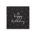 Partydeco Happy Birthday Schwarz Weiss, 33 x 33 cm Partydeco Happy Birthday Schwarz Weiss, 33 x 33 cm