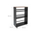 relaxdays Nischenordnungswagen 15 x 80 x 45 cm, Schwarz/Braun relaxdays Nischenordnungswagen 15 x 80 x 45 cm, Schwarz/Braun