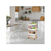 relaxdays Küchenwagen 40 x 88 cm, Weiss/Braun relaxdays Küchenwagen 40 x 88 cm, Weiss/Braun