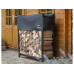 SHELTERLOGIC Kaminholzregal Stahl Schwarz mit Abdeckung 120 cm SHELTERLOGIC Kaminholzregal Stahl Schwarz mit Abdeckung 120 cm
