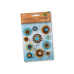 Folia Motivsticker Blumen Coffee Mehrfarbig  11 Stück