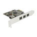 Delock PCI-Express-Karte 3x FW B extern + 1x intern FW A