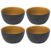 Bitz Snackschale 14 cm, 4 Stück, Schwarz/Amber