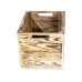 Holz Zollhaus Aufbewahrungskiste Vintage geflammt 33 x 38 cm, Hellbraun
