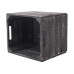 Holz Zollhaus Aufbewahrungskiste Vintage Shabby 33 x 38 cm, Grau/Schwarz