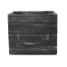 Holz Zollhaus Aufbewahrungskiste Vintage Shabby 33 x 38 cm, Grau/Schwarz