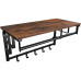 VASAGLE Wandregal mit Haken und Stange, Holz/Metall