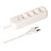 Max Hauri Steckdosenleiste Basic Line 4x T13 Reset Schalter, weiss