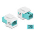 Delock Keystone-Modul SC Buchse zu SC  Buchse Aqua / Weiss