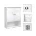 VASAGLE Wandregal mit Doppeltür aus MDF, Weiss VASAGLE Wandregal mit Doppeltür aus MDF, Weiss
