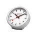 Mondaine Klassischer Wecker Quartz Ø 12.5 cm, Silber/Weiss